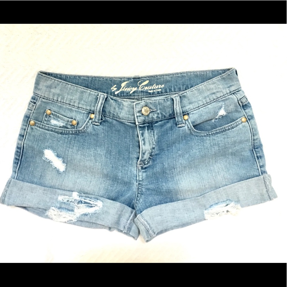 Juicy Couture Distressed Denim Shorts Size 26